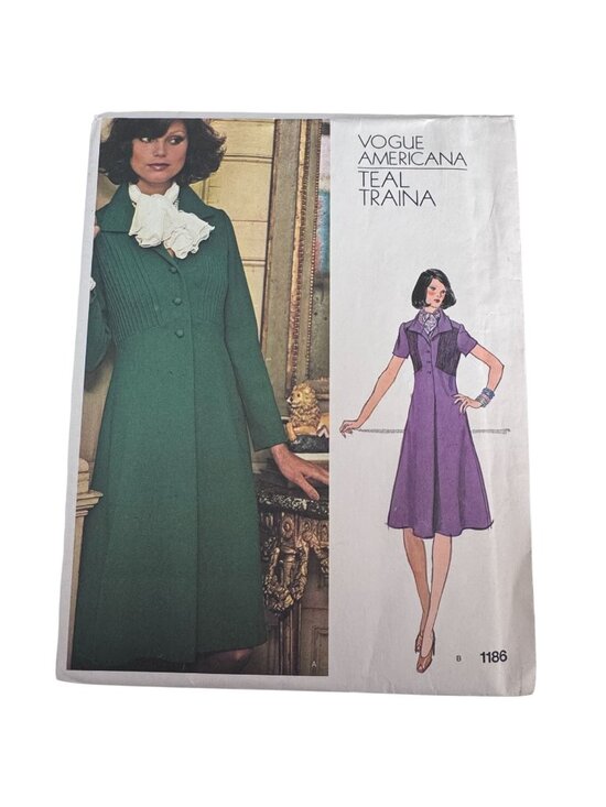Vogue Other - Vogue Sewing Pattern 1186 Teal Traina A-Line Dress 1975 Designer Vintage 12 UC
